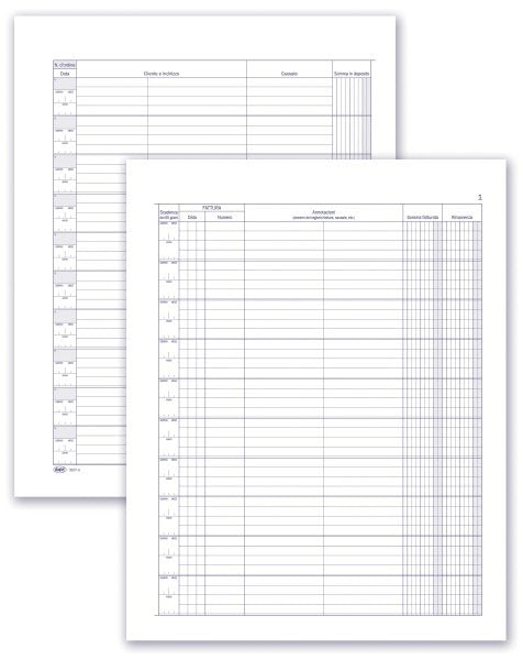 Registro Somme ricevute in deposito (a titolo corrispettivo e spese) per avvocati, notai e commercialisti - 49 pagine prenumerate - 31x24,5 cm