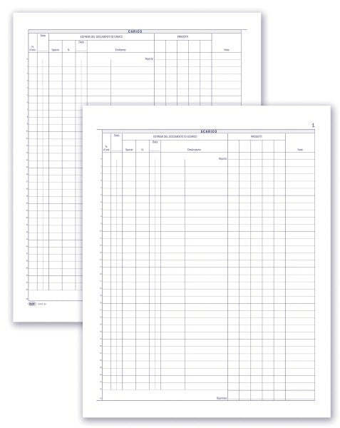 Registro Carico/Scarico oli minerali diversi - 51 pagine prenumerate - 21,5x29,7 cm