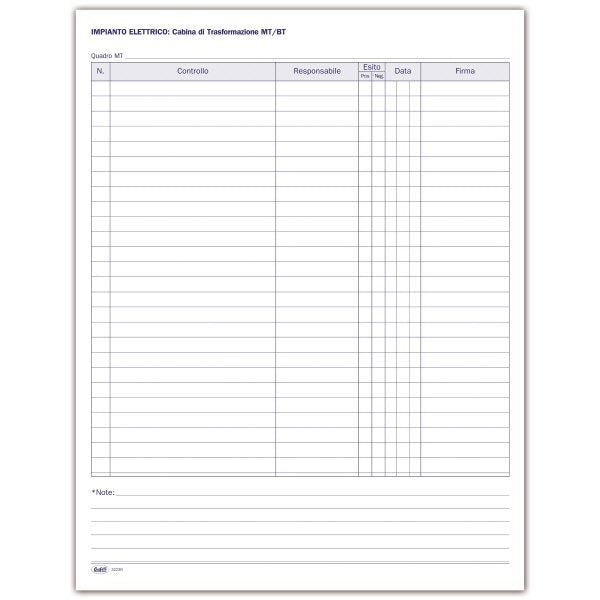 Registro dei controlli periodici per alberghi e strutture ricettive per la prevenzione incendi - 80 pagine - 31x24,5 cm