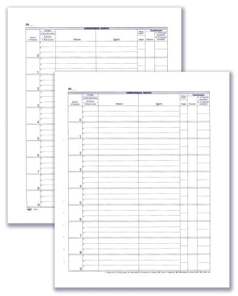 Registro Corrispondenza in arrivo - 96 pagine - 31x24,5 cm