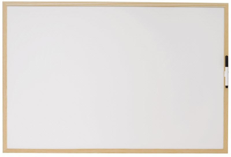 Lavagna bianca - cornice in legno - 60x90 cm