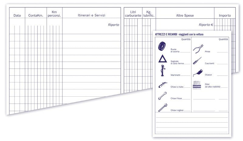 Libretto di Marcia per autoveicolo - Registro 48 pagine - 17x24 cm