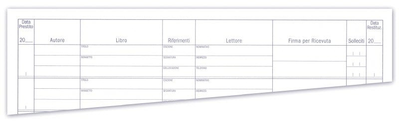 Registro Prestito libri (libro, lettore, firma, data restituzione) - 100 pagine - 31x24,5 cm