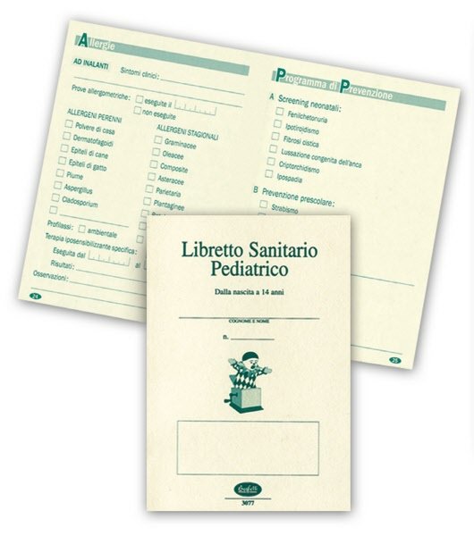 Registro Libretto sanitario pediatrico - 32 pagine - 17x12 cm