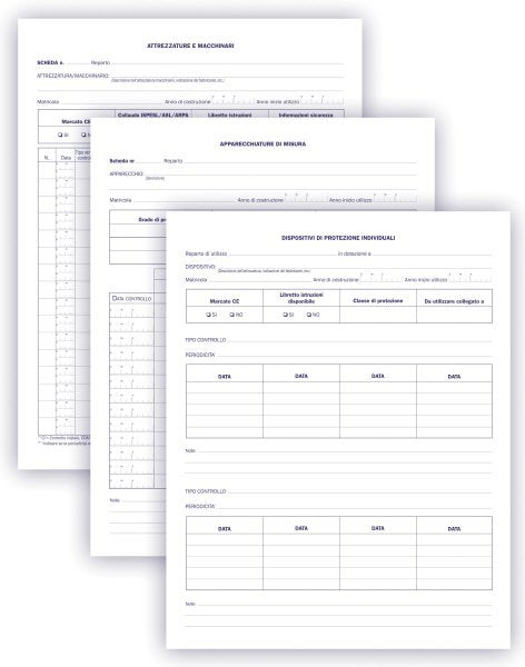 Registro di controllo delle attrezzature di lavoro - 48 pagine prenumerate - 31x24,5 cm