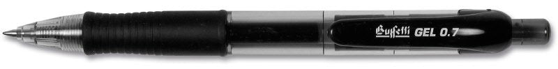 Penna a sfera gel a scatto con safety clip - nero - Tratto fine