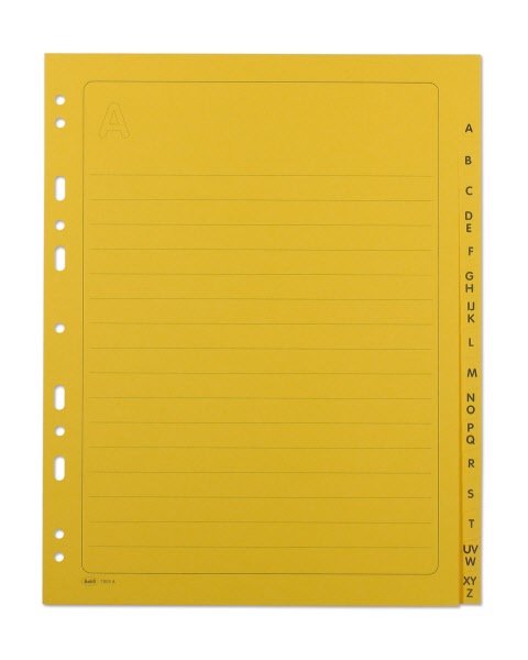 Divisori - Cartoncino - A/Z 16 tasti - A4 - giallo