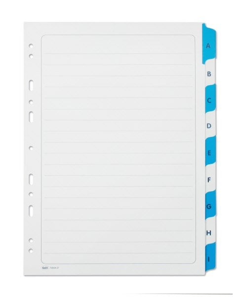 Divisori - Cartoncino - A/Z 27 tasti colorati plastificati - A4 - bianco