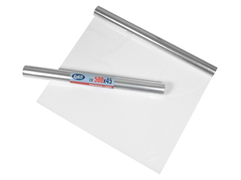 Copertina in rotolo  - polipropilene - trasparente - 45x500 cm -  basso spessore  - neutro