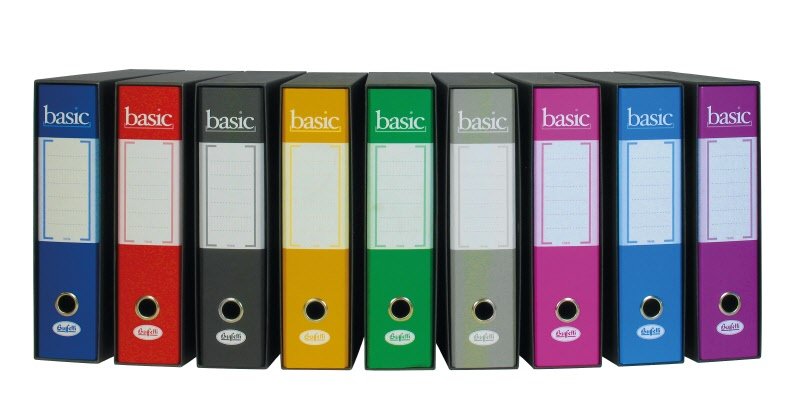 Raccoglitore Basic - Formato Protocollo - Dorso 8 cm - grigio