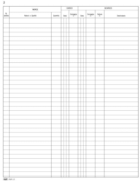 Registro Merci in deposito presso ausiliari - 100 pagine - 31x24,5 cm