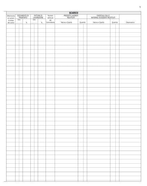 Registro Merci in lavorazione (cronologico) - 50 pagine - 31x24,5 cm