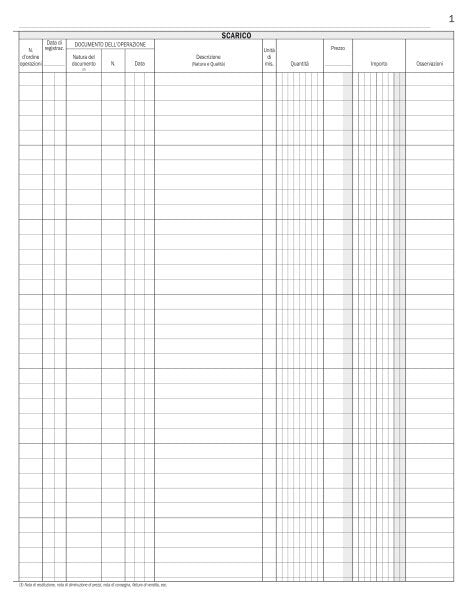 Registro Merci in conto deposito presso commercianti - 50 pagine - 31x24,5 cm