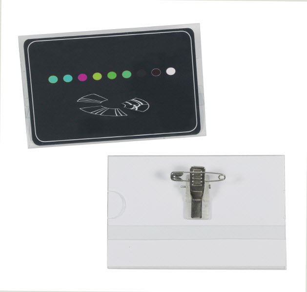 Portabadge con clip e spilla in metallo - conf.50 pz