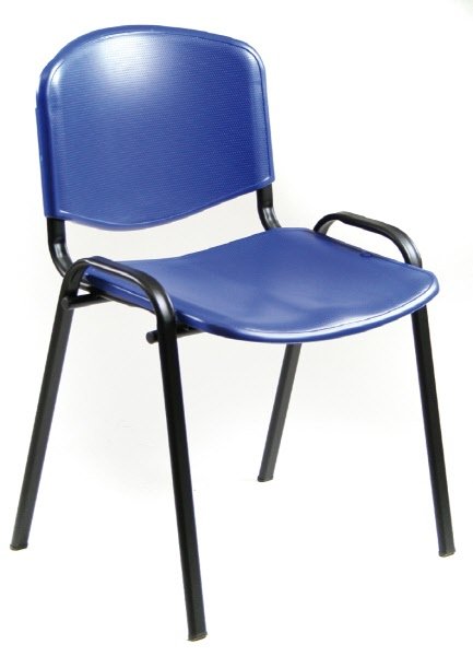 Sedia visitatore Flo - braccioli opzionali - polipropilene - blu