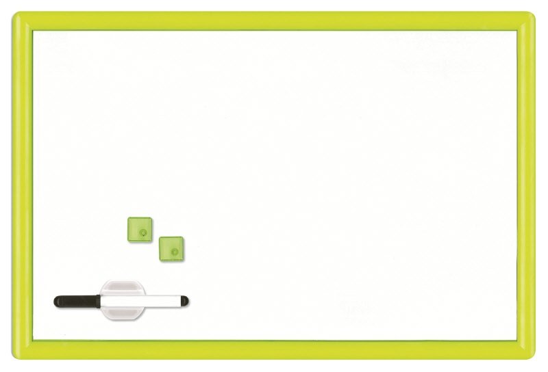 Lavagna magnetica bianca - cornice in plastica rigida - colorata - 40x60 cm