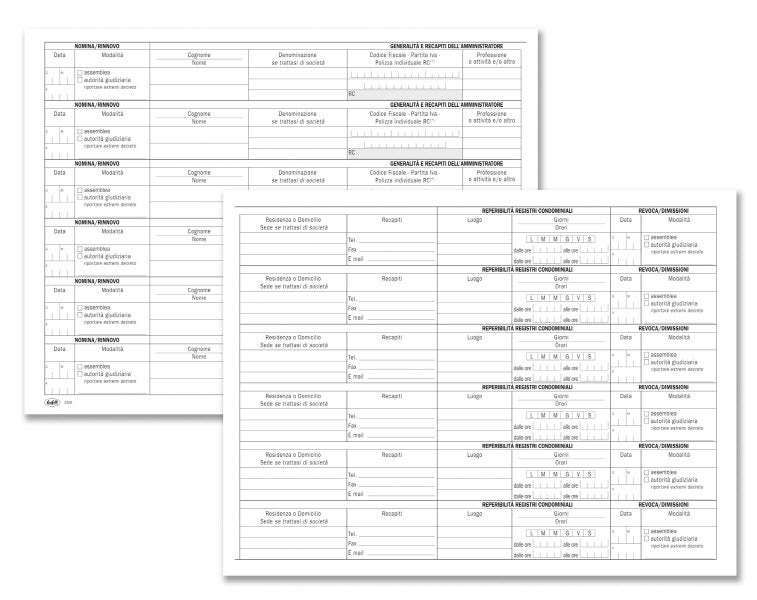 Registro Nomina e revoca dell'amministratore di condominio - 7 pagine - 24,5x31 cm