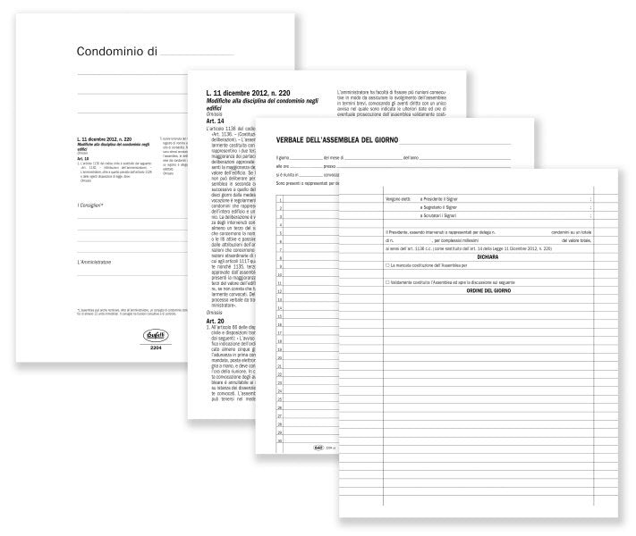 Registro Verbali assemblee condominiali (con preambolo prestampato) - 92 pagine - 31x24,5 cm