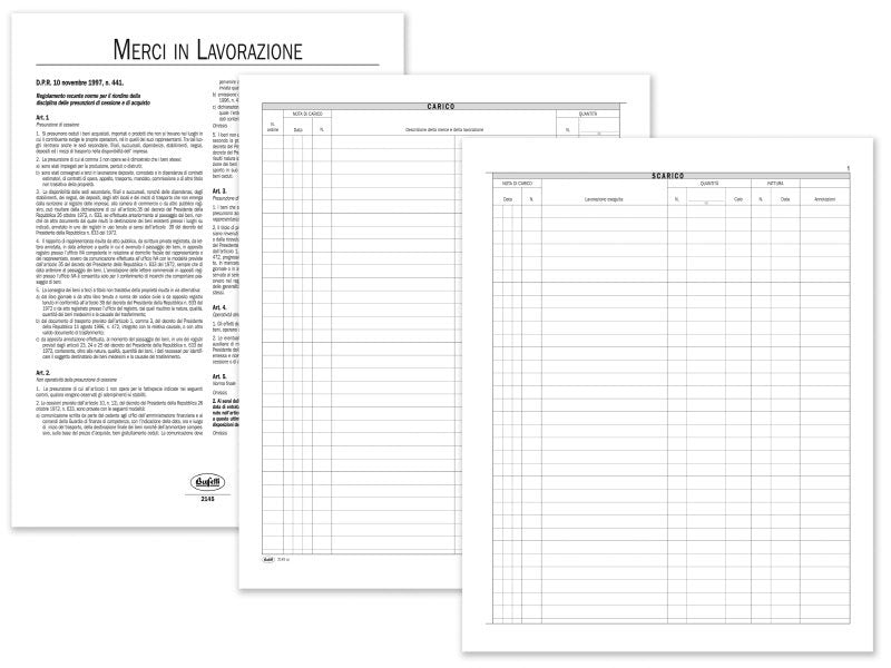 Registro Merci in lavorazione - 49 pagine - 31x24,5 cm