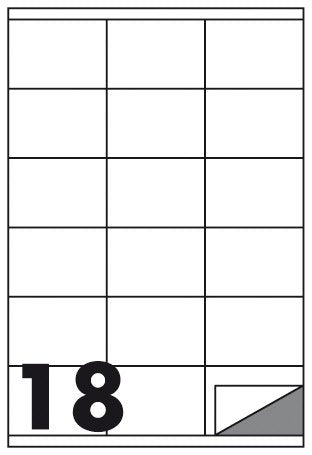 Etichette multifunzione -  conf. 100 fogli - f.to 70x48 mm  - angoli vivi con margine - n. etichette per foglio 18