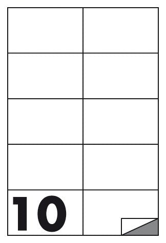 Etichette multifunzione -  conf. 100 fogli - f.to 105x59 mm  - angoli vivi senza margine - n. etichette per foglio 10