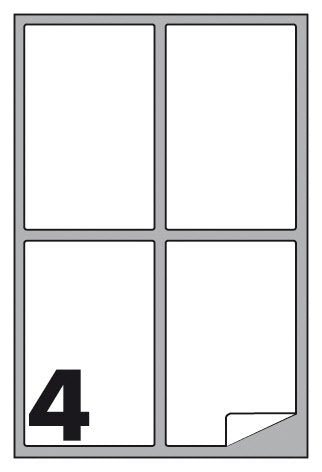 Etichette multifunzione -  conf. 100 fogli - f.to 139,9x99,1 mm  - angoli arrotondati con margine - n. etichette per foglio 4