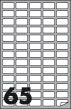 Etichette multifunzione -  conf. 100 fogli - f.to 38,1x21,2 mm  - angoli arrotondati con margine - n. etichette per foglio 65