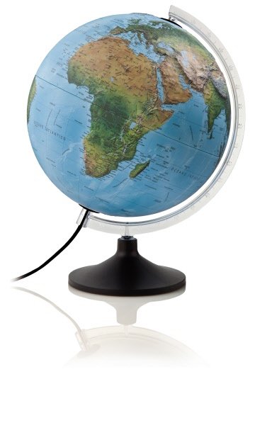 Mappamondo luminoso - Globo Uranio - diametro 30 cm - cartografica in rilievo 3D - scritte in italiano