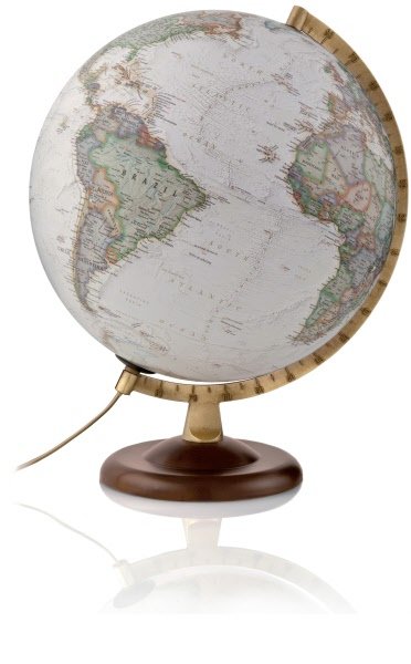 Mappamondo luminoso - Globo Gold Executive - diametro 30 cm - cartografia antichizzata - scritte in italiano