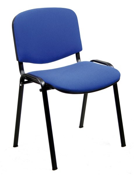 Sedia visitatore Flo - braccioli opzionali - tessuto - blu