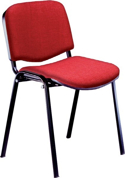 Sedia visitatore Flo - braccioli opzionali - tessuto - rosso