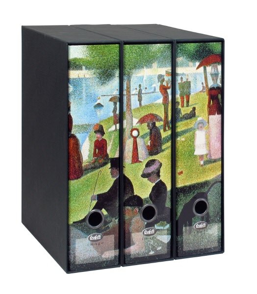 Set 3 raccoglitori  Image - Formato Protocollo - Dorso 8 cm -  Georges Seurat - Una domenica pomeriggio all'isola della Grande-Jatte (parte 1)