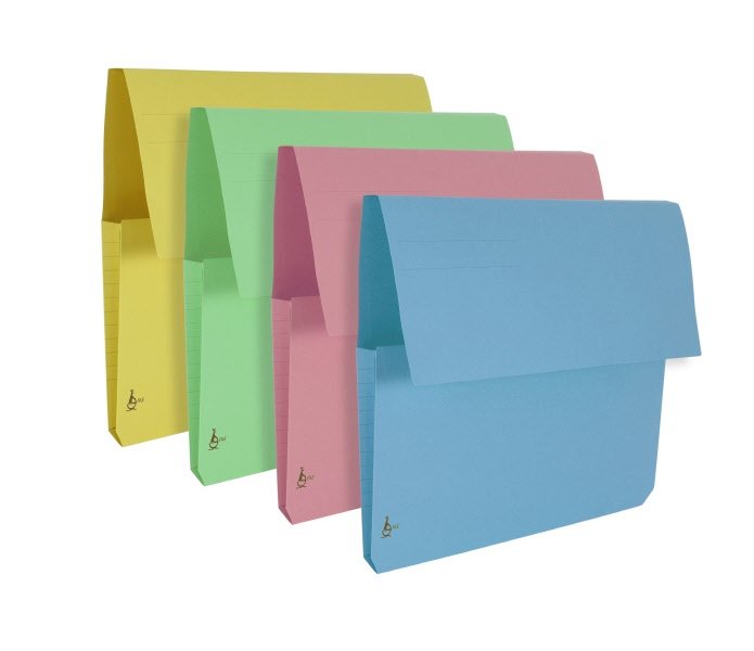 Cartelline con tasca a soffietto - cartoncino - 225 g/mq - 25,5x32,5 cm - giallo  - conf. 10 pz