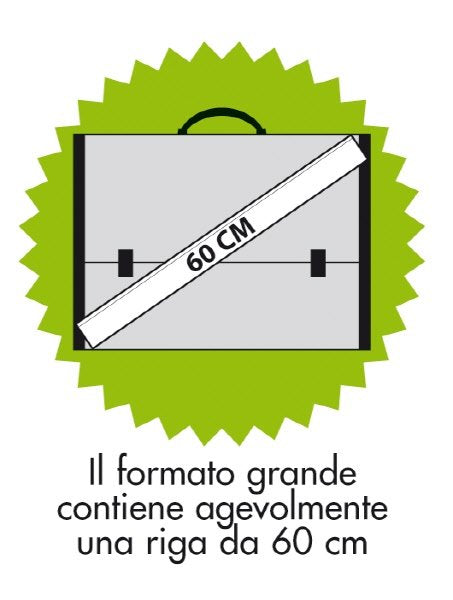 Valigetta portadisegni Black  White - polionda - dorso rigido - 37x60 cm - dorso 5 cm  - colori assortiti