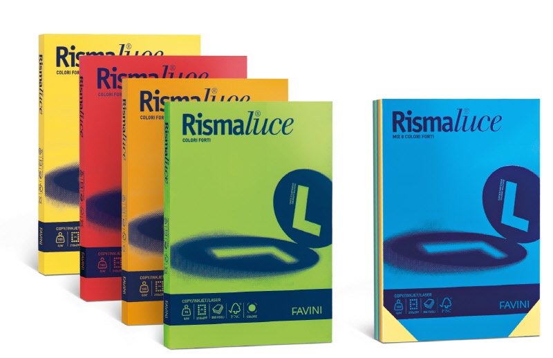 Carta colorata Rismaluce  A3 - 90 g/mq - rosso scarlatto
