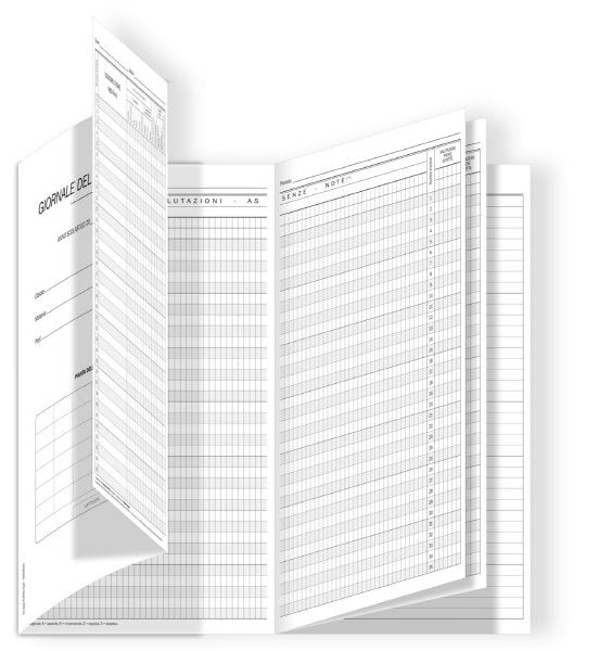 Registro del professore ad 1 classe - 16 pagine - 34x24 cm
