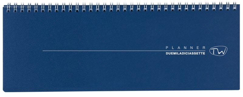Planner settimanale con spirale - 12 mesi - 7 giorni interi - 33,8x11,5 cm -  2026 -  in sintetico