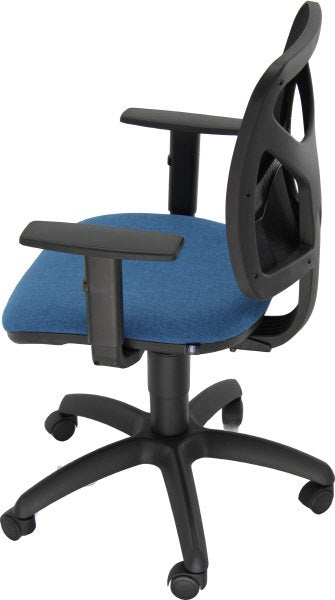 Sedia operativa Navigator - braccioli inclusi - tessuto - sedile blu - schienale nero