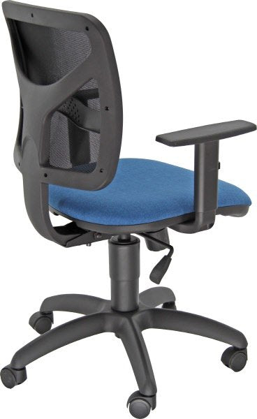 Sedia operativa Navigator - braccioli inclusi - tessuto - sedile blu - schienale nero