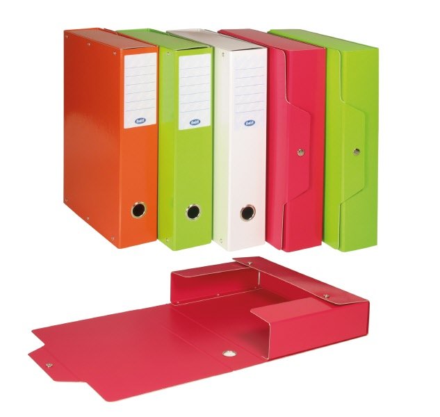Scatola progetti con bottone - Dorso 12 cm - 34x24 cm- bianco