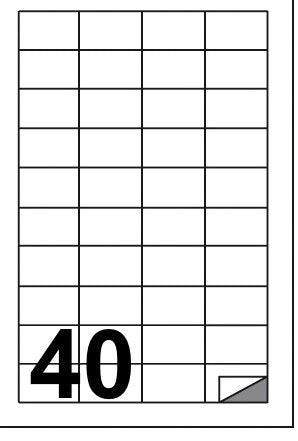Etichette multifunzione -  conf. 100 fogli - f.to 48,5x25,4 mm - angoli vivi con margine - n. etichette per foglio  40