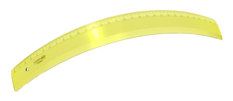 Riga in materiale plastico - 50 cm - colore giallo fluo
