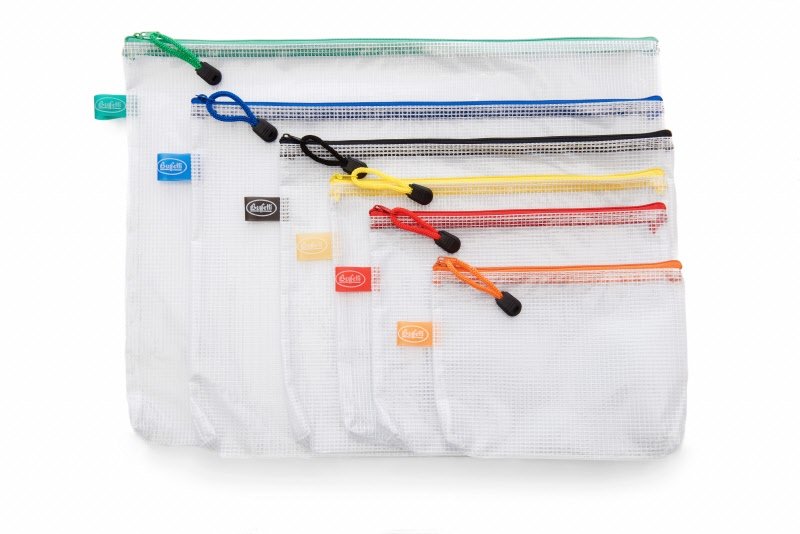 Busta con zip - PVC - 13x17 cm - arancio