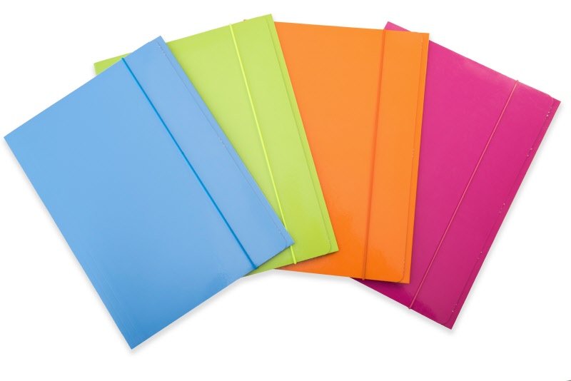 Cartellina con elastico - cartoncino lucido - 33x24 cm - verde chiaro