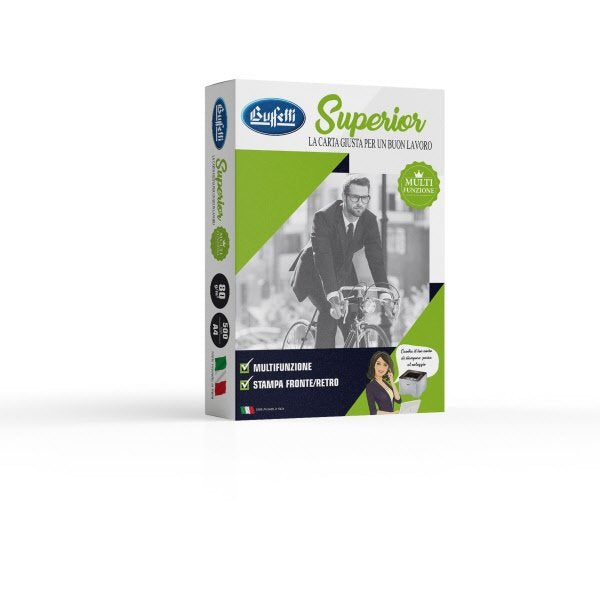 Conf. 5 risme carta per fotocopie Buffetti Superior- A4 - 21x29,7 cm - 80 g