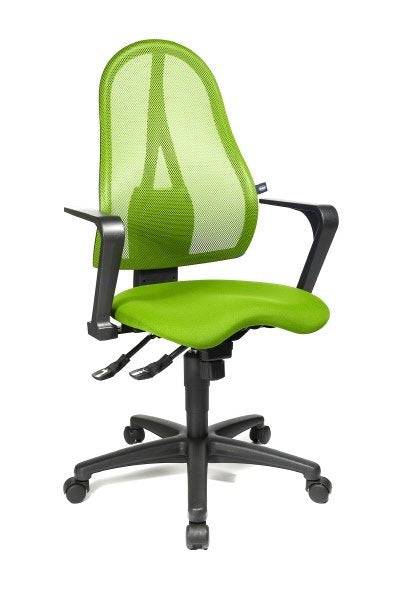 Sedia operativa Air Synchro 2.0 - braccioli inclusi - sedile tessuto verde - schienale rete verde
