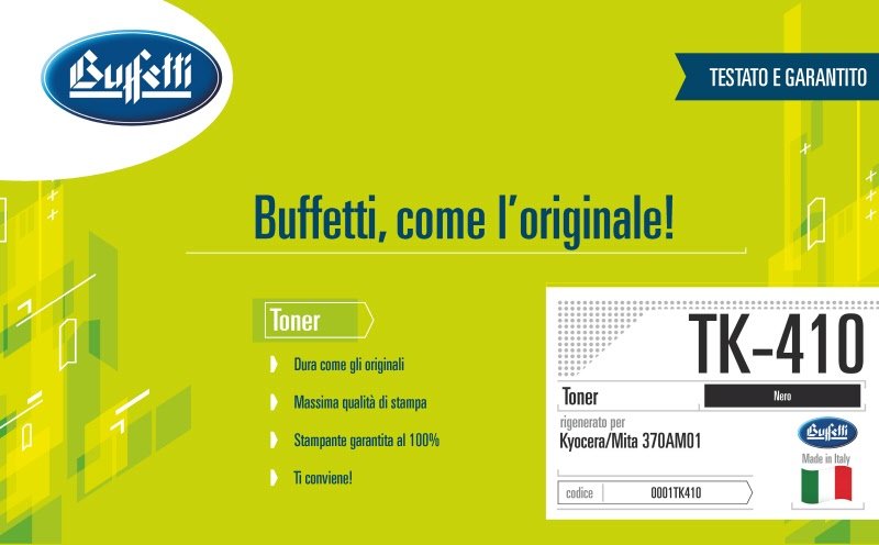 Kyocera/Mita Toner - Compatibile Rigenerato TK-410 - Nero - 15.000 pag