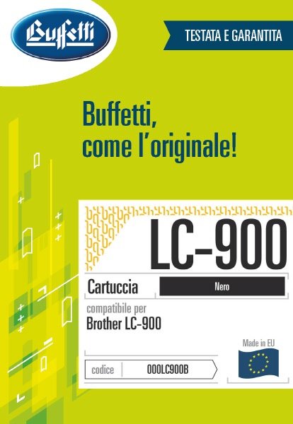 Brother Cartuccia ink jet - Compatibile LC-900 LC-900BK - Nero - 500 pag