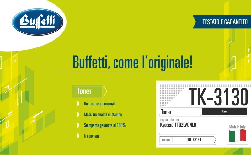 Kyocera Toner - Compatibile Rigenerato TK-3130 1T02LV0NL0 - Nero - 25.000 pag