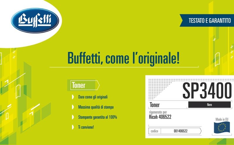 Ricoh Toner - Compatibile Rigenerato SP3400HE 406522 - Nero - 5.000 pag